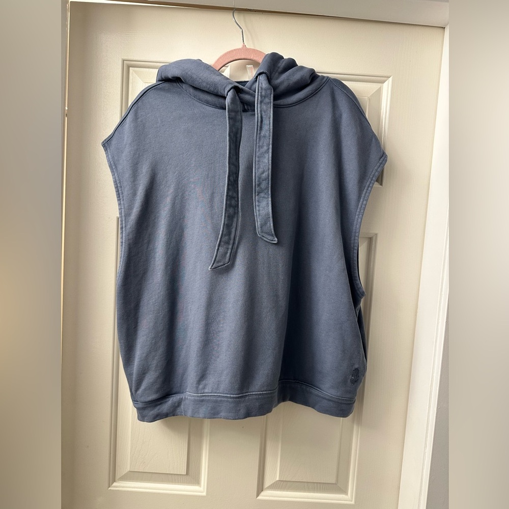 Free People Movement For The Win Blue Sleeveless Hoodie Sweatshirt M L - Picture 7 of 9